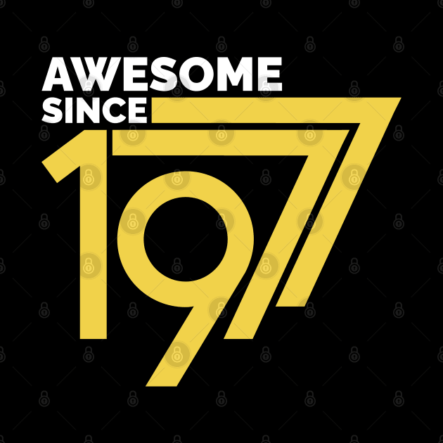 Retro Vintage Awesome Since 1977 Birthday by OialiCreative