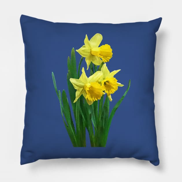 Daffodils - Daffodils Tall and Short Pillow by SusanSavad