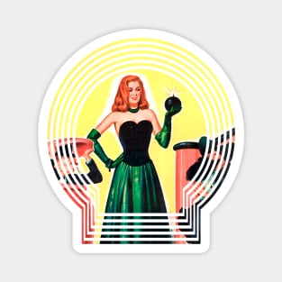 Retro Girl Comic Popart Scifi Old Fantasy Vintage Funny Magnet