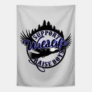 Support Wildlife Raise Boys Blue Tapestry