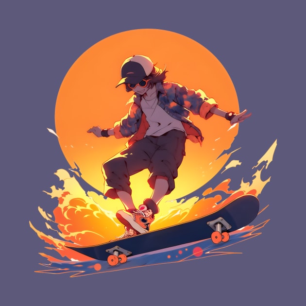 Skater against the sun by Logard