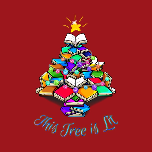 A Christmas Tree of Books That's Lit by numpdog