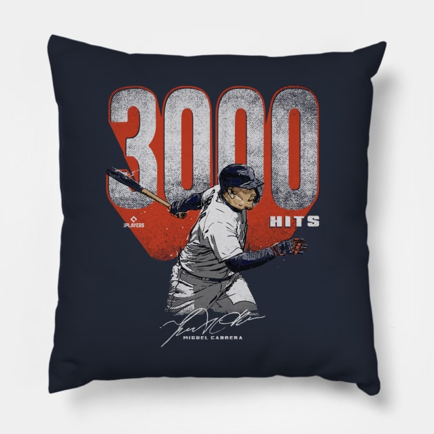 Miguel Cabrera Detroit 3000 Hits Pillow by Jesse Gorrell