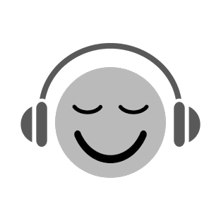 Happy smiley face with headphones listening to music T-Shirt