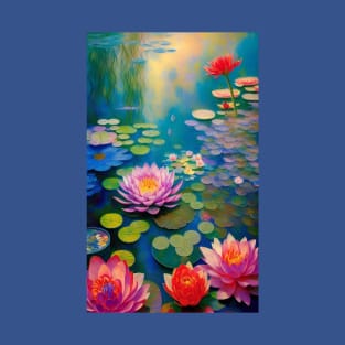 Beautiful Lotus Flowers - Painting of Water Lilies T-Shirt