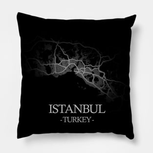 Istanbul City Map - Turkey Cartography Pillow