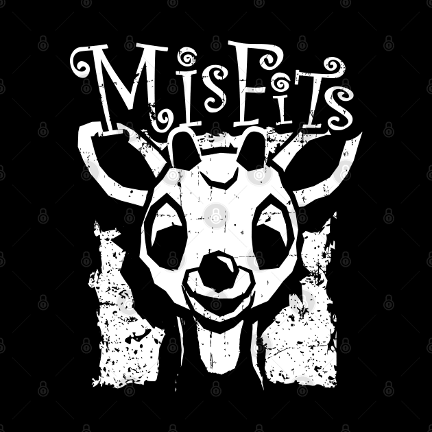 Misfits of Christmas Town: Rudolph the Red-Nosed Reindeer (white print) by SaltyCult