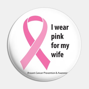 Breast cancer ribbon for wife, with black type Pin