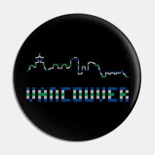 Hockey City Skyline of Vancouver in 2017 Team Colors Pin