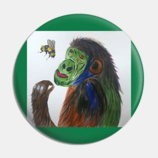 Bumble bee talking to a Colorful Ape Pin