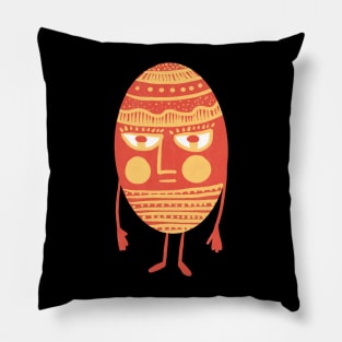 Egg man, the red and yellow decorated easter egg, version 2 Pillow