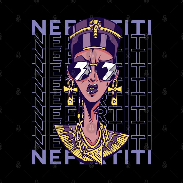 Retro Nefertiti Funny Egyptian History Teacher Archeologist by Emmi Fox Designs