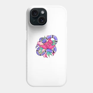 Snake with Peony Phone Case