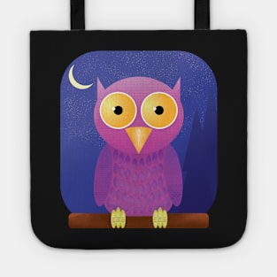 Cute Owl Nighttime T-Shirt Tote