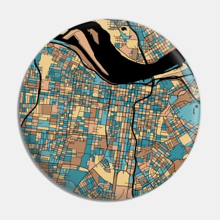 Louisville Map Pattern in Mid Century Pastel Pin