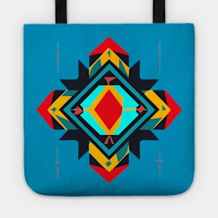 bold and colorful vector t-shirt graphic that features a geometric pattern inspired by African art2 Tote