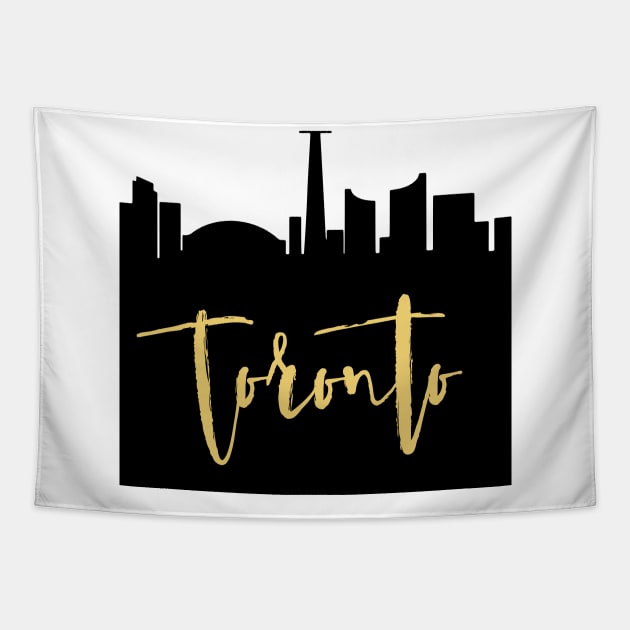 TORONTO CANADA DESIGNER SILHOUETTE SKYLINE ART Tapestry by deificusArt