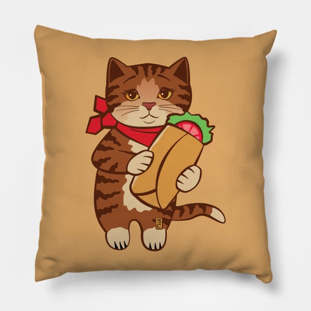 Burrito Cat Pillow by Sue Cervenka