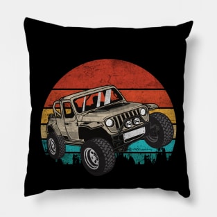 No road no problem - Retro Wrangler Offroad 4x4 SUV Pillow