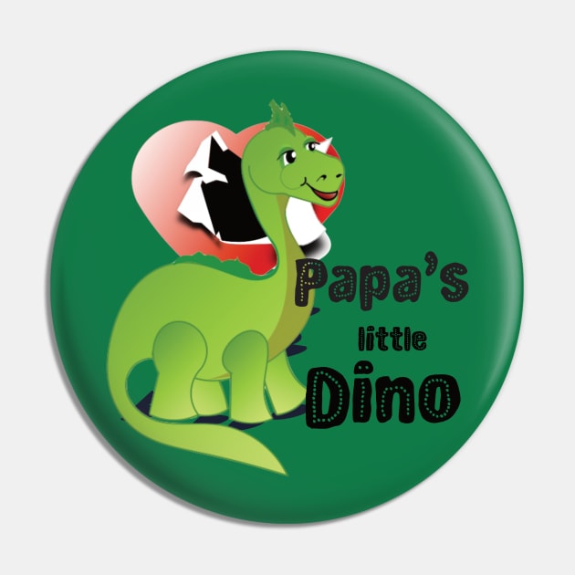 Papa's little Dino hatched from an open heart Pin by Made2inspire