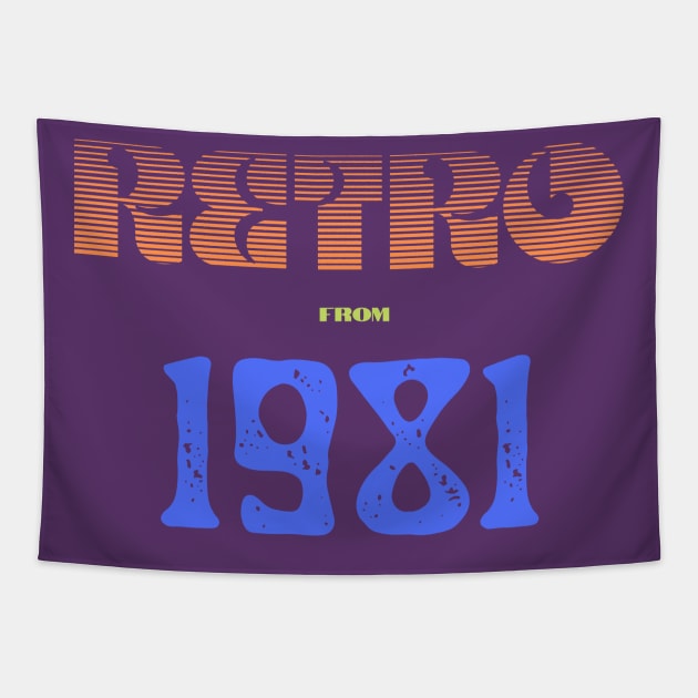 Retro Birthyear T-Shirt Tapestry by FNRY
