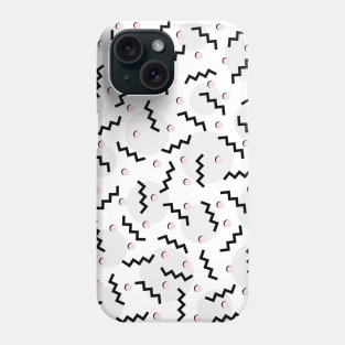 Old School Graphic Memphis Design 80's Pattern Black White Grey Pink Phone Case