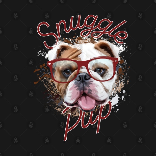 Snuggle pup (Bulldog with big glasses) by gardenheart