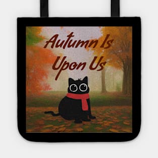 Autumn Season Cozy Cat Tee Tote