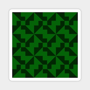 Emerald Green Propeller Patchwork Pattern Magnet