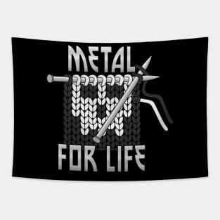 Metal For Life - Heavy Metal and Knitting Needles Tapestry