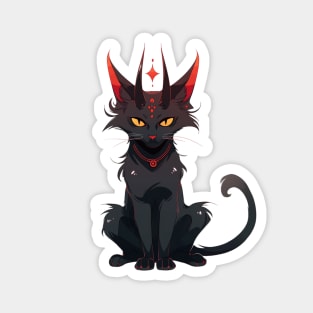 Demonic Black Cat Magnet