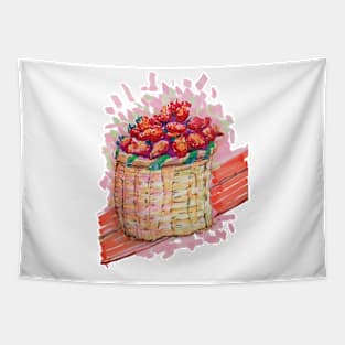 Strawberries Basket colorful Tapestry