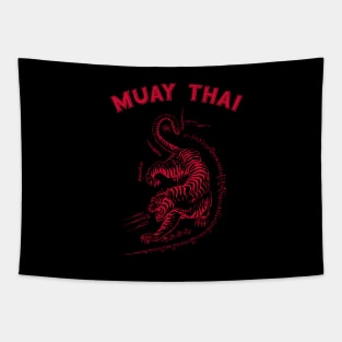 Muay Thai Tiger Sak Yant Tattoo Kickboxing Thailand Tapestry