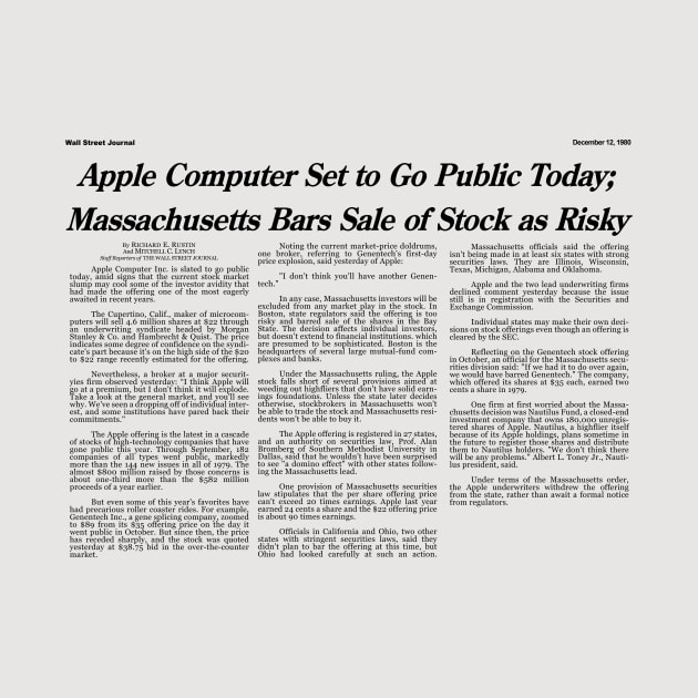 HD Reproduction - Apple Stock Too Risky - Dec 12, 1980 by phneep