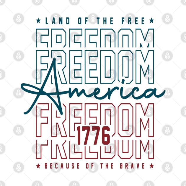 America Land Of The Free Because Of The Brave Retro by Slondes