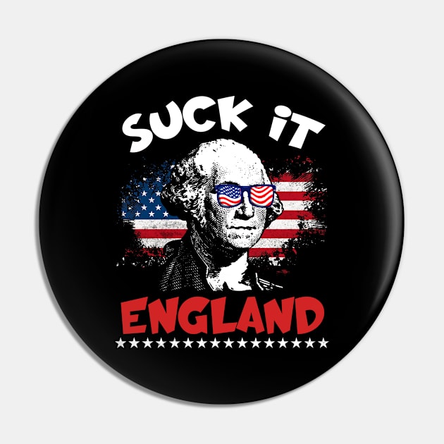 Funny Suck It England 4th of July George Washington 1776 Men Pin by mo designs 95