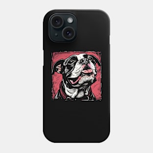 Retro Art American Bully Dog Lover Phone Case