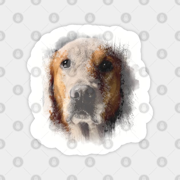 Digital Dog Art Magnet by pixelatedidea