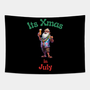 Santa Claus Christmas in July Tapestry