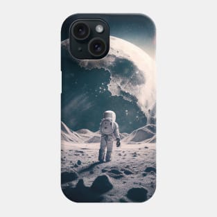 Man lost on a moon - By Lamaj Phone Case