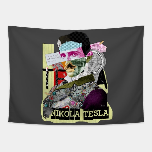 Nikola Tesla Tapestry by michelkeck