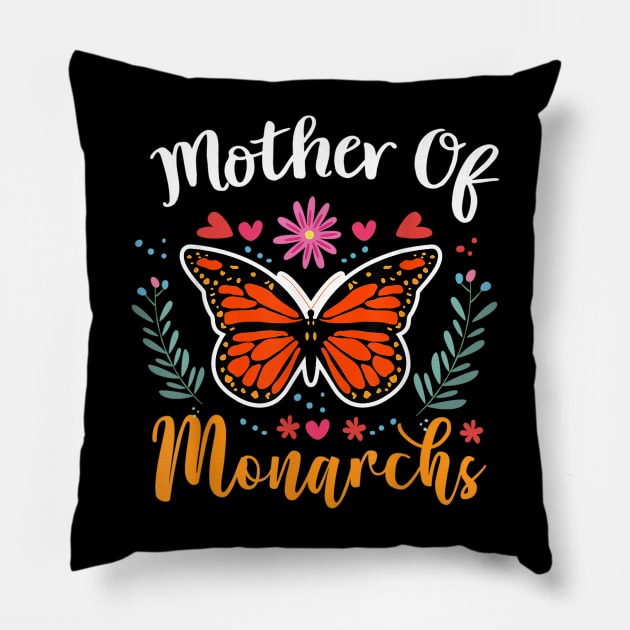 Mother of Monarchs, Mothers Day Monarch Butterfly Gift Pillow by Kingostore