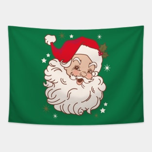 Retro Santa Claus Mid Century Modern Tapestry