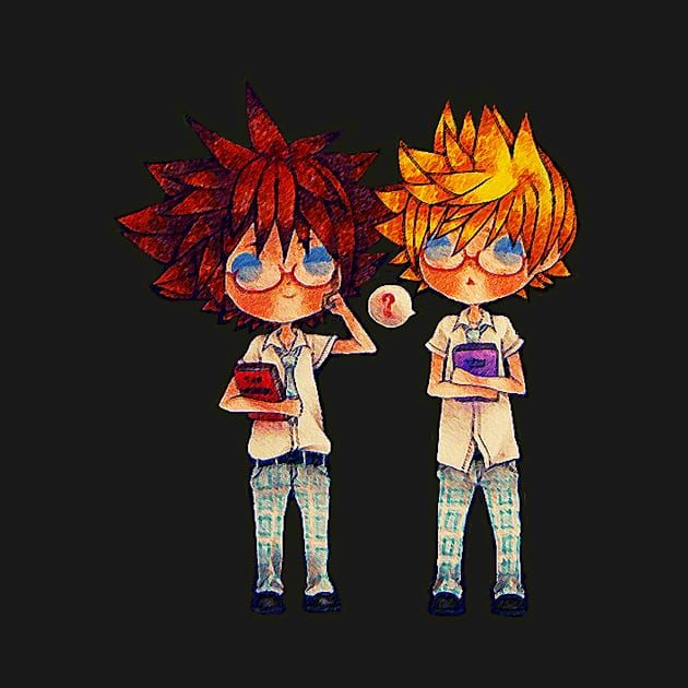 Bookworms Sora and Roxas by luckychan