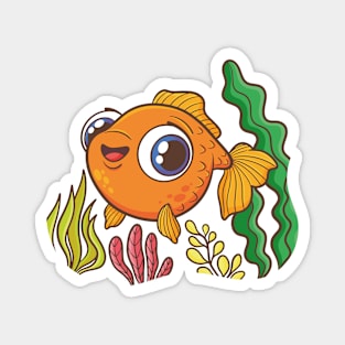 Goldfish Cartoon Illustration Magnet