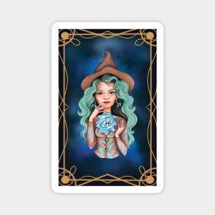 Blue hair pisces witch Magnet
