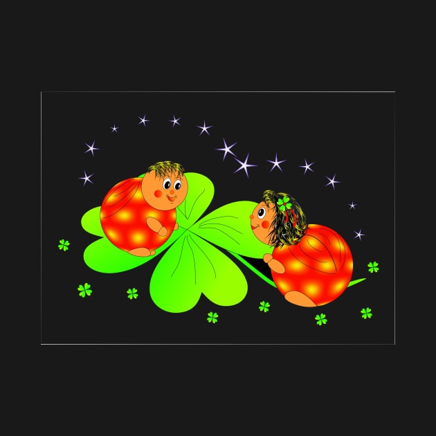 Adorable lady bug four leaf clover design by NYC Urban Expat
