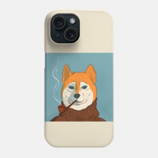 Pipe smoking Shiba Inu Phone Case