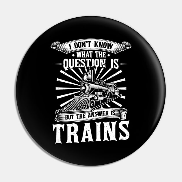 The Answer is Trains Model Train Pin by Peco-Designs