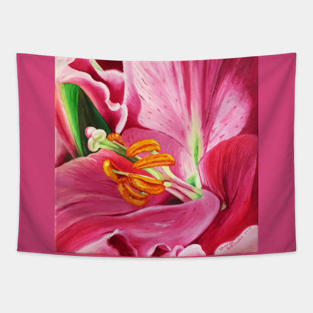 Lily Acrylic Painting Lily Tapestry Teepublic